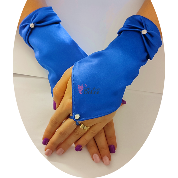 Manusi elegante din lycra MNS017RR scurte Albastre